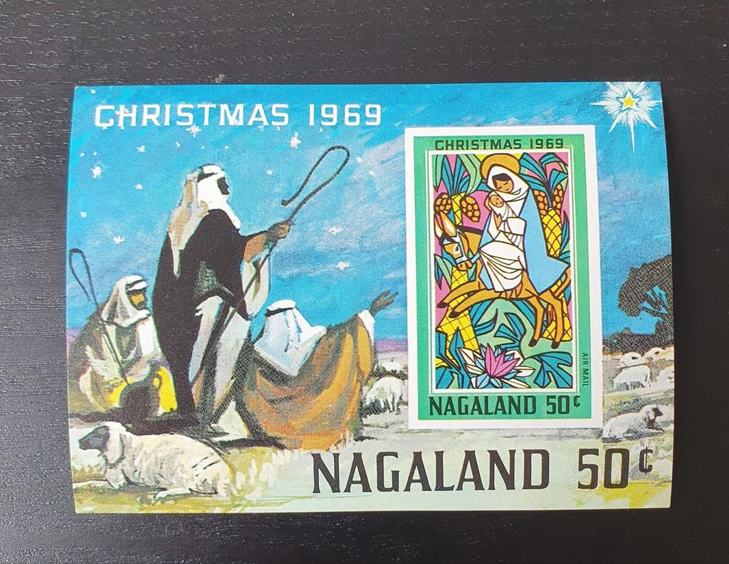 India, Nagaland 1969 Kerstmis postfris, Postzegels en Munten, Verzenden, Postfris, Overige thema's