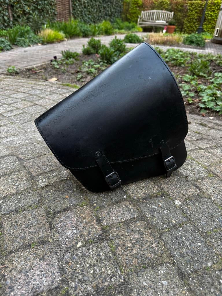 Zadeltas Harley Sportster - Zwart Leer, Motoren, Ophalen, Gebruikt
