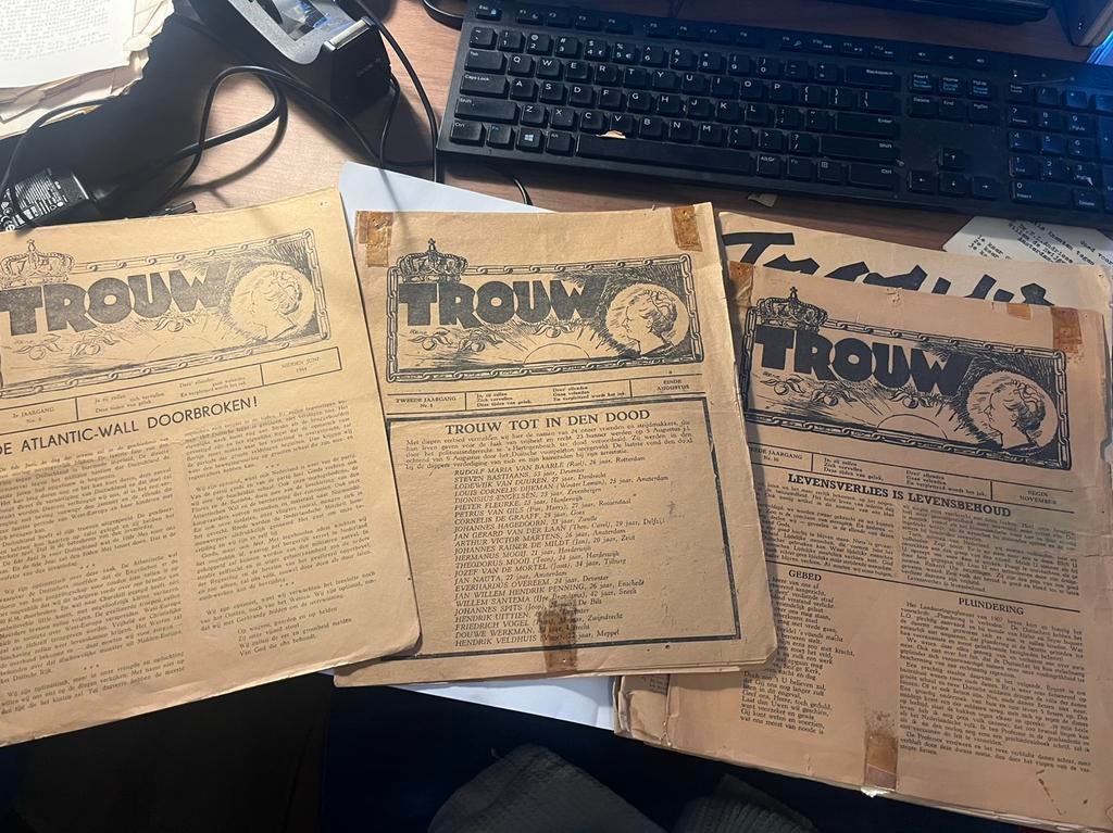 Trouw krant uit de Tweede Wereldoorlog, Verzamelen, Ophalen of Verzenden, 1940 tot 1960, Nederland, Krant