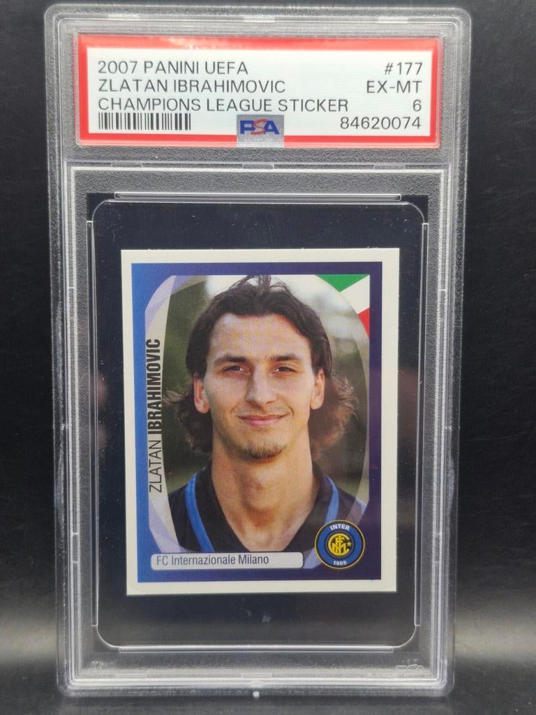 Zlatan ibrahimovic 2007 panini uefa #177 PSA 6, Verzenden, Zo goed als nieuw, Plaatje