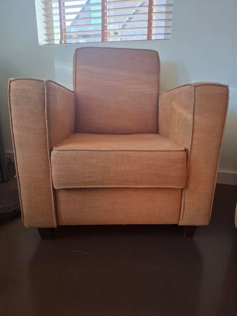 2 comfortabele fauteuils, Ophalen, Gebruikt, 75 tot 100 cm, Stof