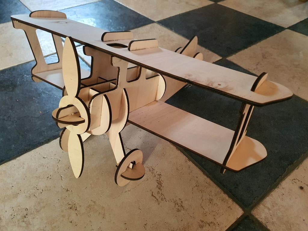 Houten dubbeldekker vliegtuig, Kinderen en Baby's, Speelgoed | Houten speelgoed, Ophalen