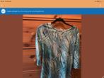 Groen/blauwe blouse met print, maat 38, Kleding | Dames, Tops, Maat 38/40 (M), Verzenden, Korte mouw, Gedragen