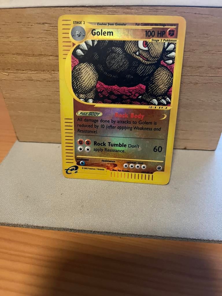 Golem 49/165 reverse holo Pokemon expedition, Verzenden, Gebruikt, Losse kaart, Foil