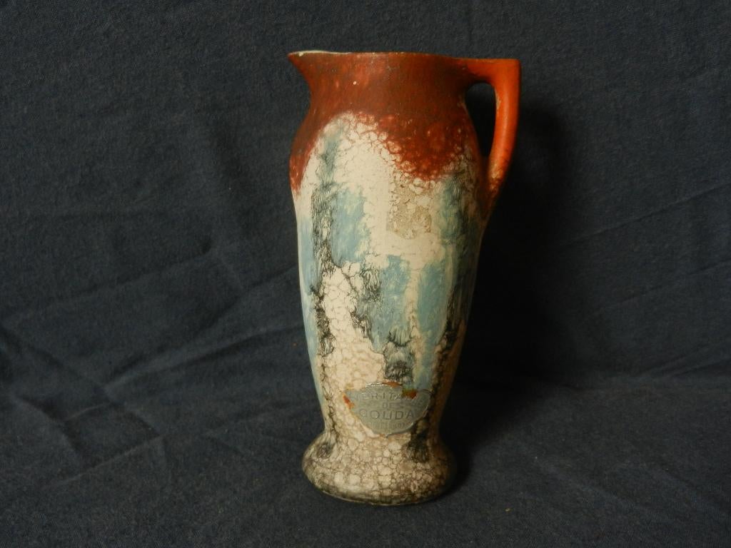 Aardewerk plateel kan Veritable de Gouda Holland h. 12,3 cm., Antiek en Kunst, Ophalen of Verzenden
