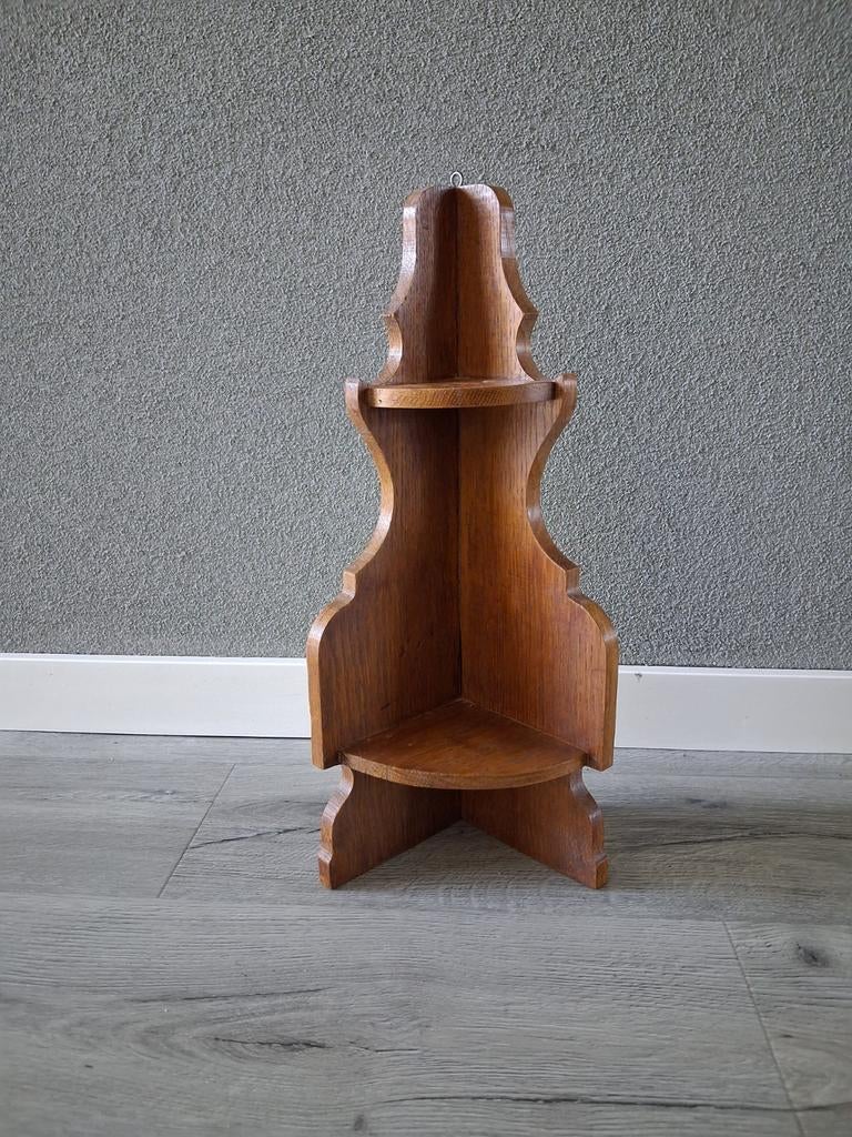 Antiek eikenhouten hoekplank/ etagere, Ophalen of Verzenden