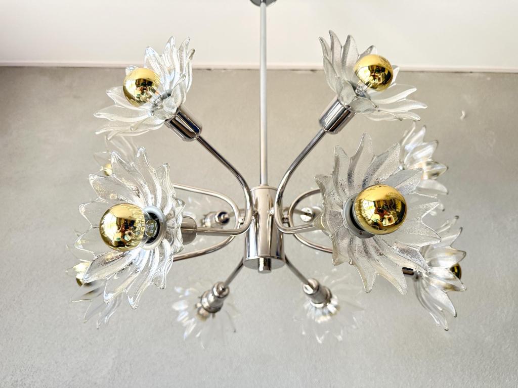 Vintage Cosack Leuchten Chandelier, Huis en Inrichting, Lampen | Hanglampen, Gebruikt, 50 tot 75 cm, Glas, Metaal, Ophalen of Verzenden