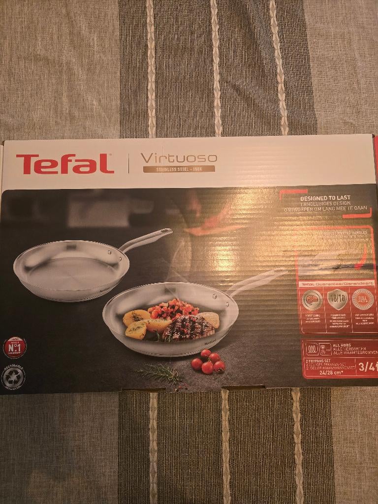 Tefal rvs koekenpannen, Huis en Inrichting, Keuken | Potten en Pannen, Kookpan of Snelkookpan, Nieuw, Ophalen of Verzenden, Rvs