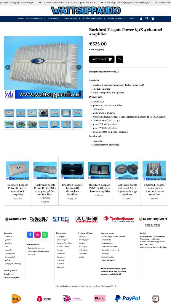 Rockford Fosgate Power 851X 4 kanaals versterker, Gebruikt, Audio-design, Am Breilingsweg 3, 76709 Kronau, Duitsland, Ophalen of Verzenden