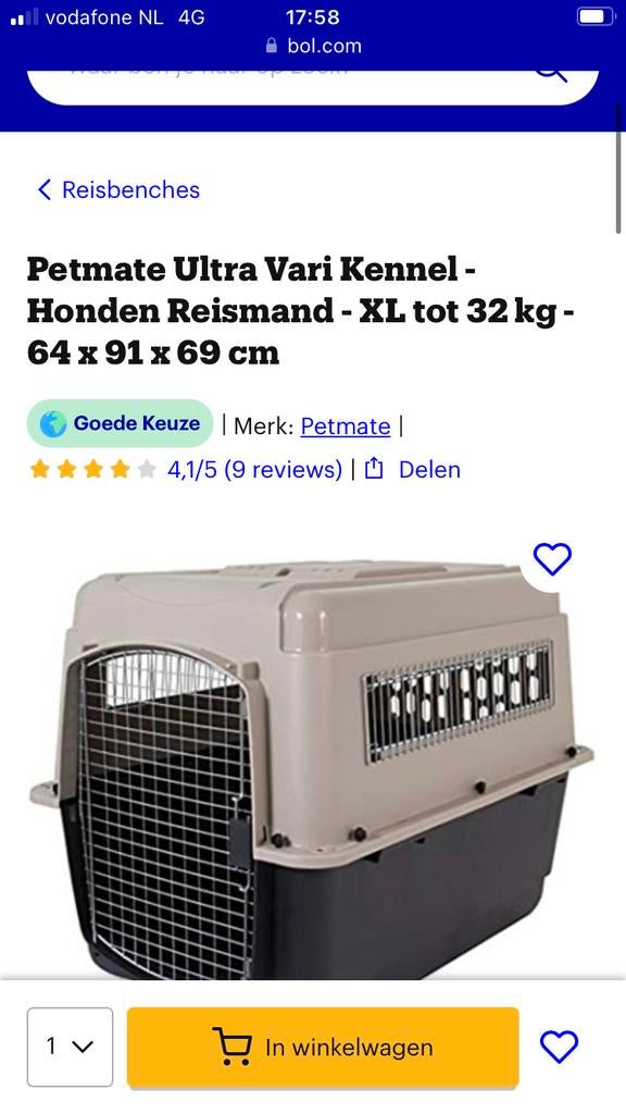 Petmate Ultra Vari Kennel XL, Ophalen, Gebruikt