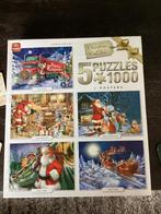 Vijf kerstpuzzels 1000 stukjes, Ophalen of Verzenden, 500 t/m 1500 stukjes, Zo goed als nieuw
