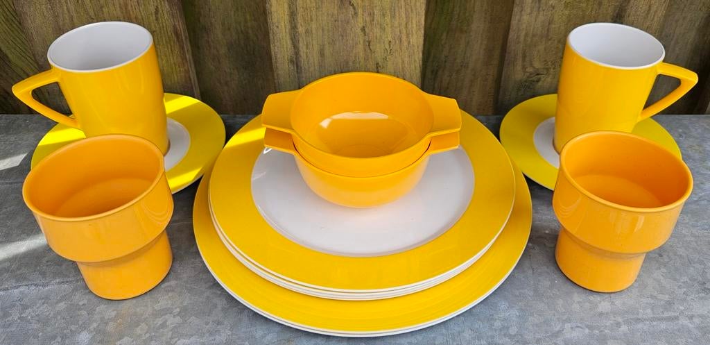 Mepal wave mix and match yellow 2 pers camping servies, Ophalen of Verzenden