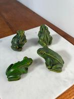 Set van 4 decoratieve kikkers van resin, Verzamelen, Dierenverzamelingen, Ophalen of Verzenden, Zo goed als nieuw, Reptiel of Amfibie
