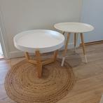 salontafel set hout / wit, Huis en Inrichting, Ophalen, 50 tot 100 cm, Rond, 50 tot 100 cm