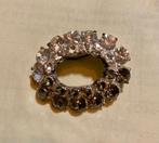 Vintage strass stenen boho kristallen broche costume Jewelry, Ophalen of Verzenden, Overige materialen, Broche