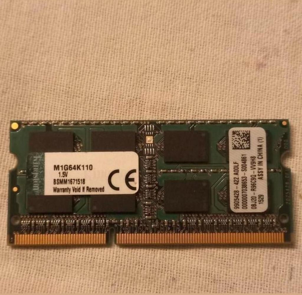 Kingston
8GB DDR3 1600MHz SODIMM laptop geheugen, Computers en Software, RAM geheugen, 8 GB, DDR3, Ophalen of Verzenden, Zo goed als nieuw