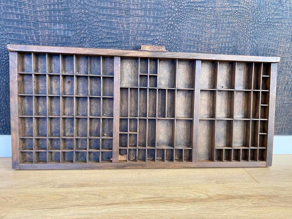 Authentieke houten letterbak / zetbak, Ophalen of Verzenden