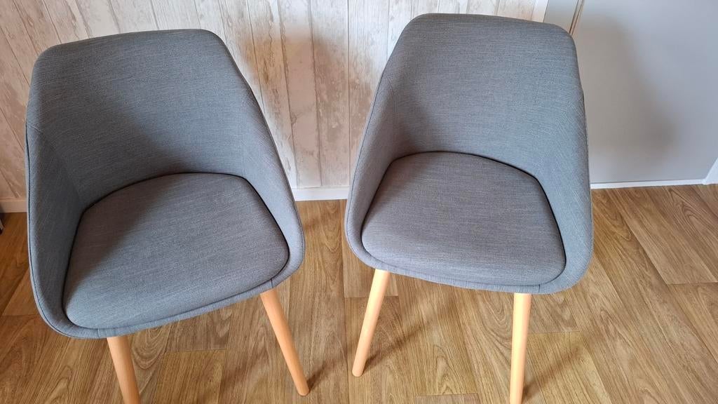 Zo goed als nieuwe Wehkamp stoelen, grijs, 77x50 cm, Huis en Inrichting, Ophalen, Twee, Grijs, Landelijk