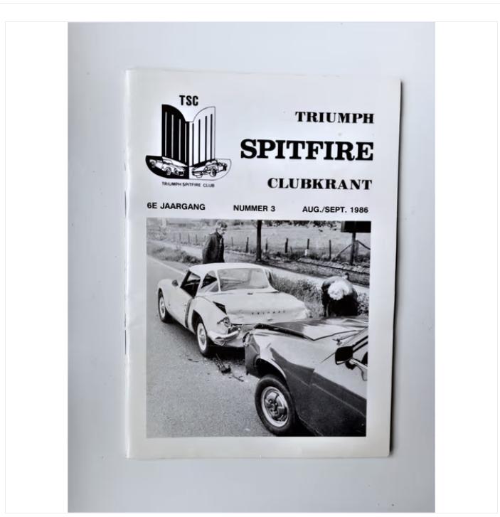 triumph spitfire clubblad nr.3 uit 1986/aug/sept., Ophalen of Verzenden, Zo goed als nieuw, Overige merken, TSC