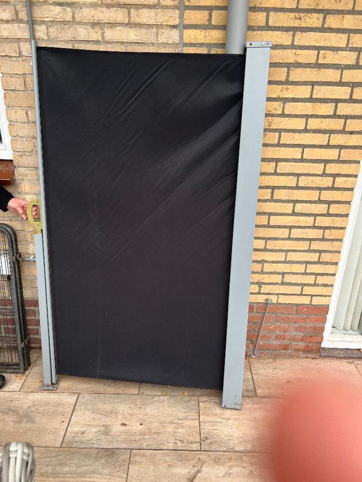 TWEE terras windschermen, Caravans en Kamperen, Windschermen, Gebruikt, Uittrekbaar, Ophalen