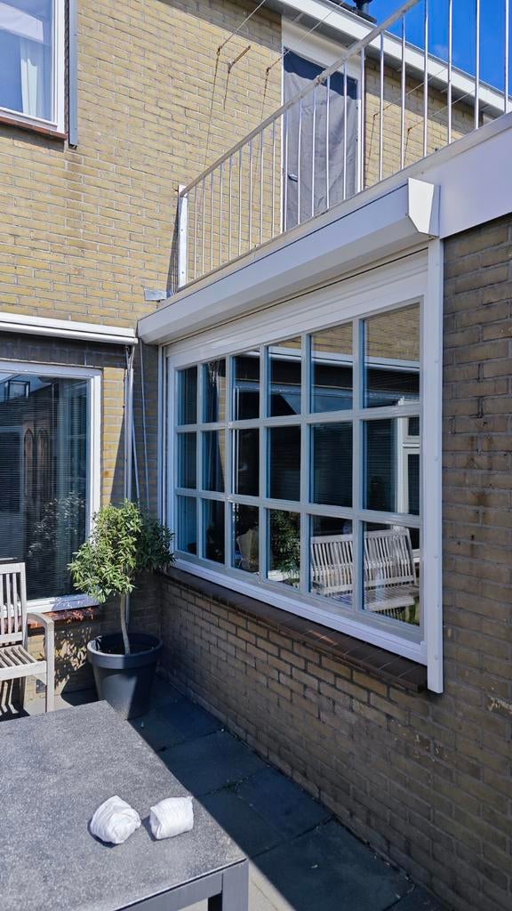 Wit handbediend rolluik 185x265 cm, Doe-het-zelf en Verbouw, Rolluiken, Ophalen, Gebruikt, Wit, 200 cm of meer