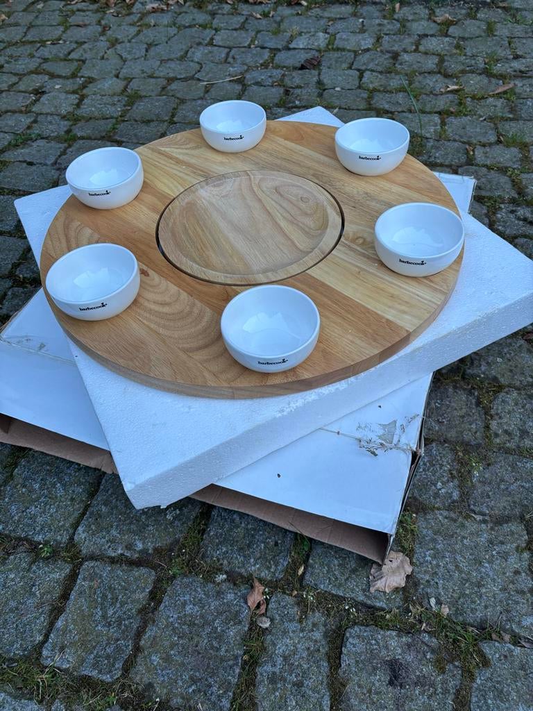 Barbecook Draaiplateau met 6 kommetjes - Nieuwstaat, Tuin en Terras, Ophalen of Verzenden, Nieuw