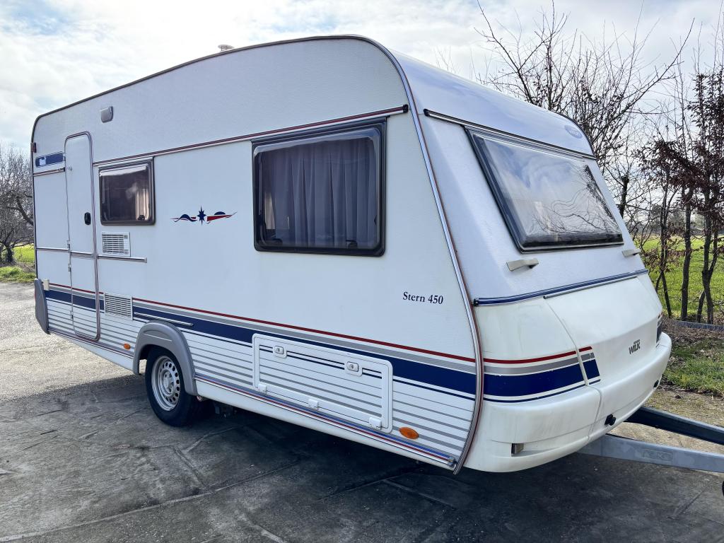Wilk Stern 450 bedden extra lang + MOVER, Caravans en Kamperen, Caravans, Bedrijf, Treinzit, 4 tot 5 meter, Tot en met 4