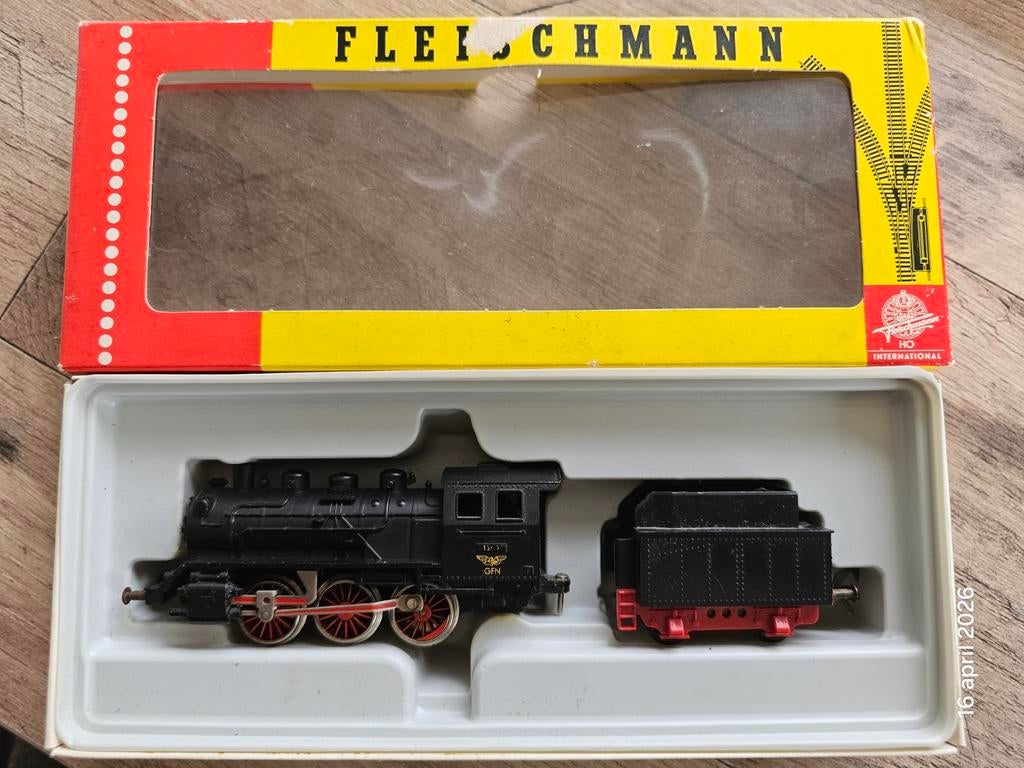 Modeltrein Ho fleischmann 4125 stoomlokomotief met tender, Hobby en Vrije tijd, Fleischmann, Ophalen of Verzenden, Zo goed als nieuw