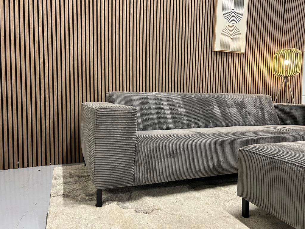 By Sidde - Remus - Bank - Hocker - Donkergrijs - Nette Staat, Huis en Inrichting, Banken | Bankstellen, Ophalen of Verzenden, Zo goed als nieuw