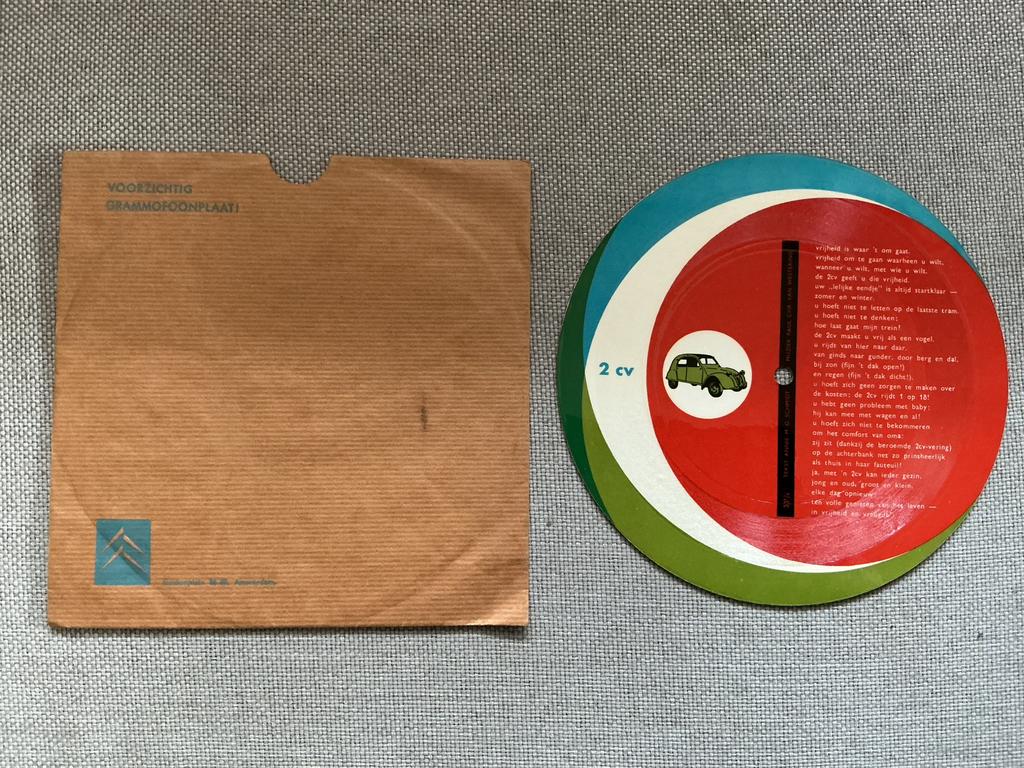 Citroén 2 CV single. Het lelijke eendje., Cd's en Dvd's, Vinyl Singles, Ophalen of Verzenden, Zo goed als nieuw