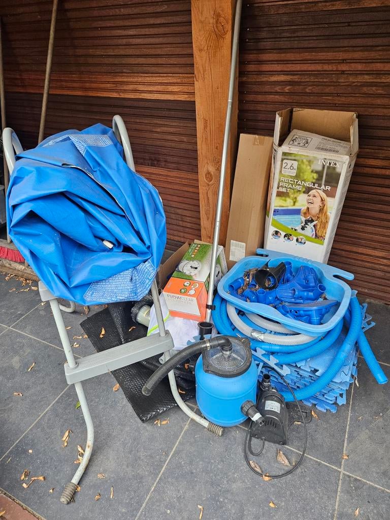 Intex rechthoekig frame zwembad 2.60m, Ophalen, Gebruikt, Minder dan 80 cm, Minder dan 200 cm