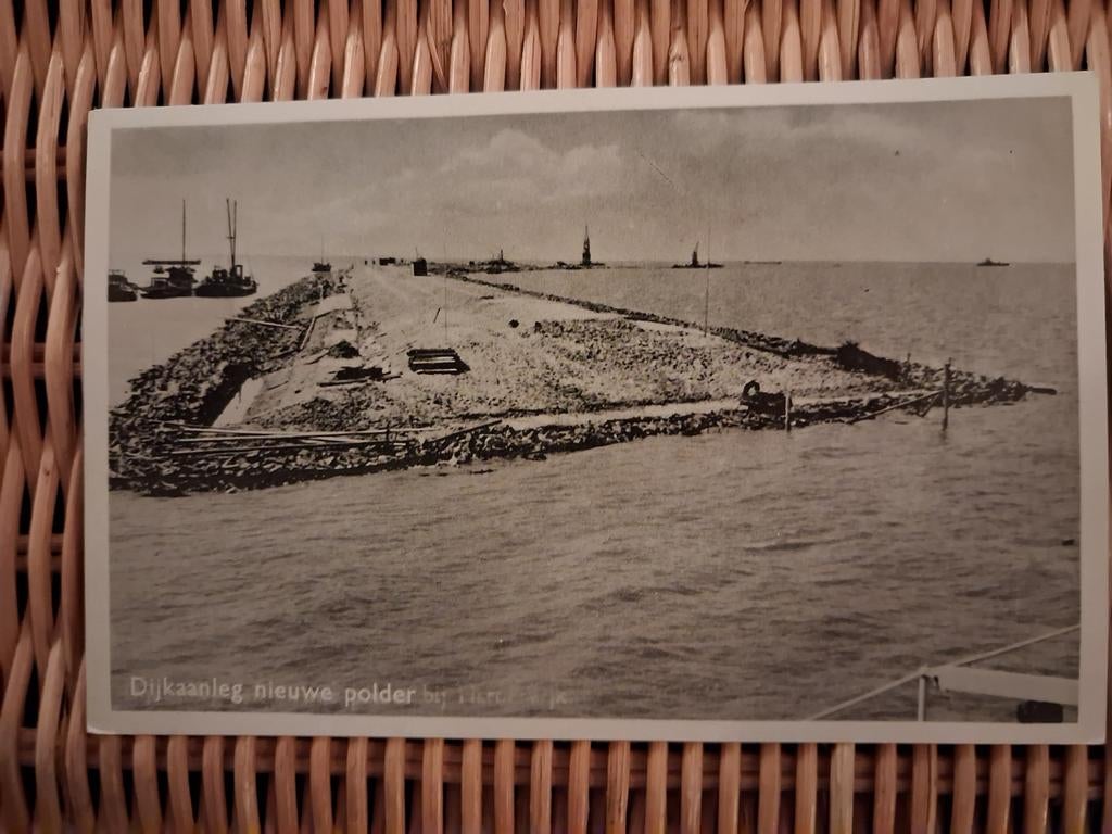 Flevoland -  Dijkaanleg Nieuwe polder, Verzenden, 1940 tot 1960, Ongelopen, Flevoland