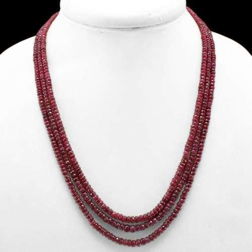 ketting met 235 karaat gefacetteerde Robijn 3 snoeren top, Sieraden, Tassen en Uiterlijk, Kettingen, Nieuw, Ophalen of Verzenden