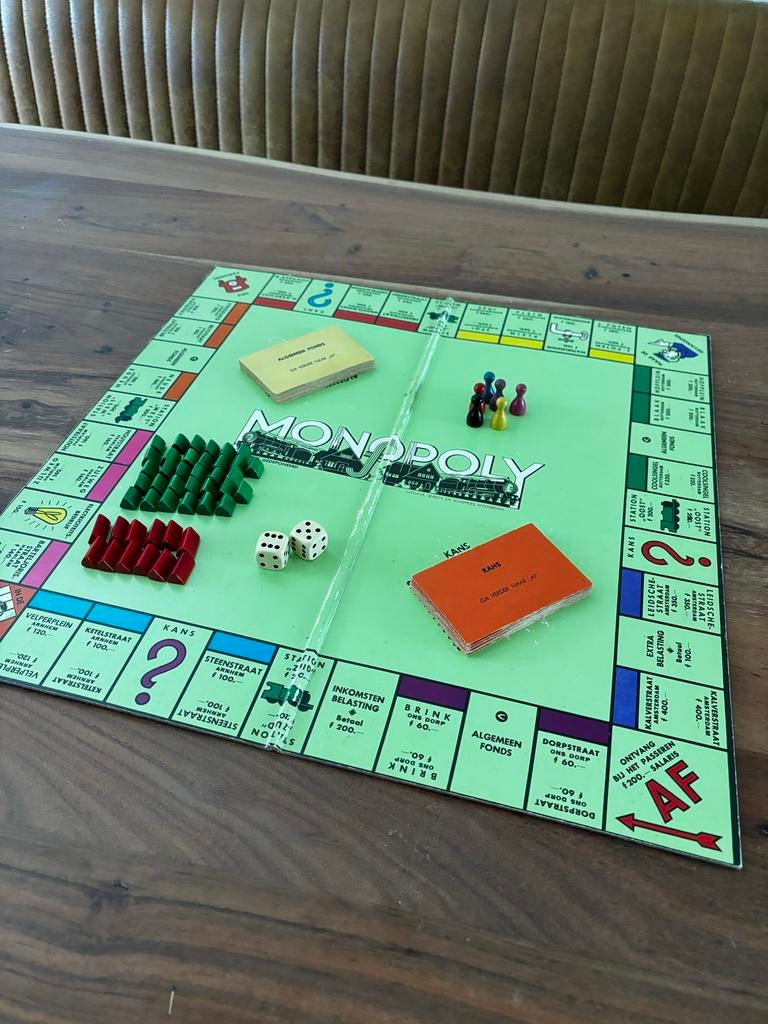 Monopoly De Luxe - Vintage bordspel (guldens), Drie of vier spelers, Ophalen of Verzenden, Gebruikt