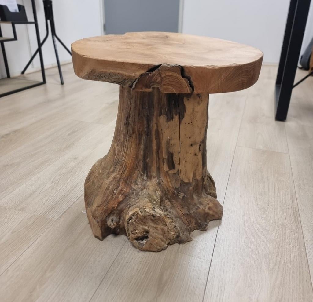 Bijzet tafel teak hout, Huis en Inrichting, Ophalen, Minder dan 45 cm, Minder dan 55 cm, Botanisch