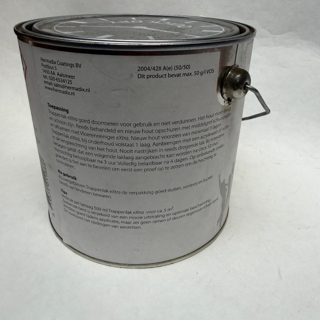 Hermadix Trappenlak Extra Anti-slip Blanke Lak Verf 2.5L, Wit, Nieuw, Hermadix, Hermadix