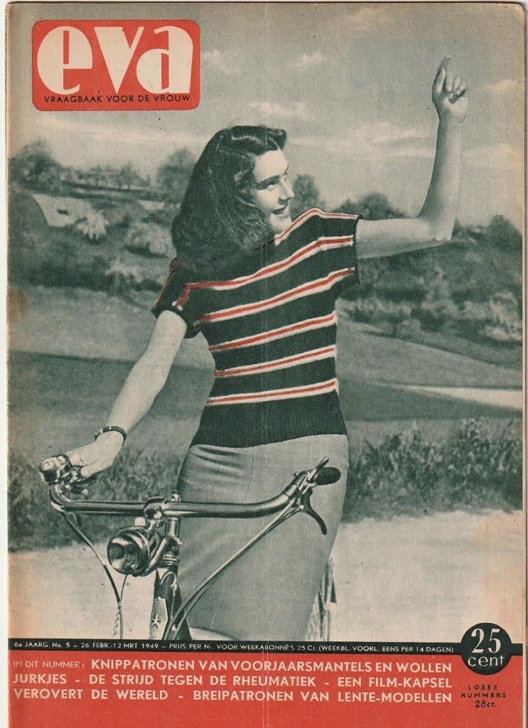 Vintage Eva 1949 n.5 breipatronen & recepten, Verzamelen, Verzenden, 1940 tot 1960, Nederland, Tijdschrift