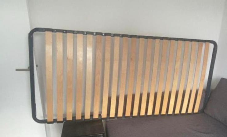 Houten bedbodem 90x200, Ophalen, 90 cm, Eenpersoons, Zo goed als nieuw