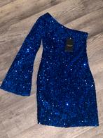 Loavies off shoulder jurk blauw glitter, maat L, Kleding | Dames, Jurken, Blauw, Maat 42/44 (L), Nieuw, Ophalen of Verzenden