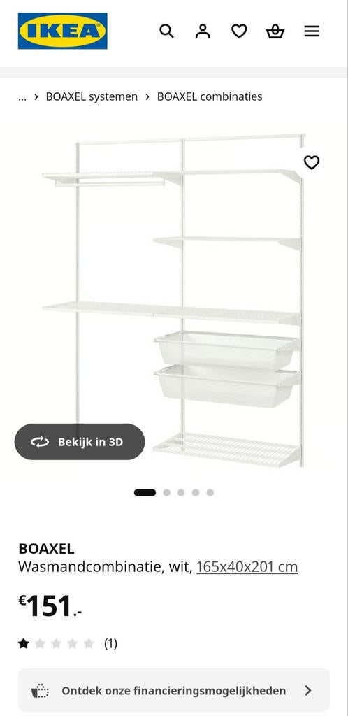 Ikea wasmand combinatie opbergsysteem Boaxel excl wasmand, Ophalen, Zo goed als nieuw