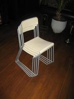 Stoelen 4x wit kunststof chrome, Ophalen, Gebruikt, Wit, Vier