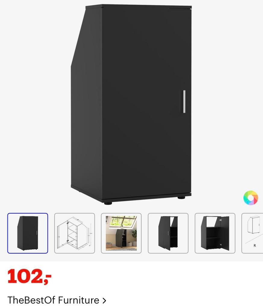 Kastje schuine wand, Ophalen, Met deur(en), Nieuw, 50 tot 100 cm