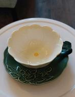 Alex and Zoe Zoë kopje theekopje bloem pastel geel groen, Keramiek, Ophalen of Verzenden, Zo goed als nieuw, Overige stijlen