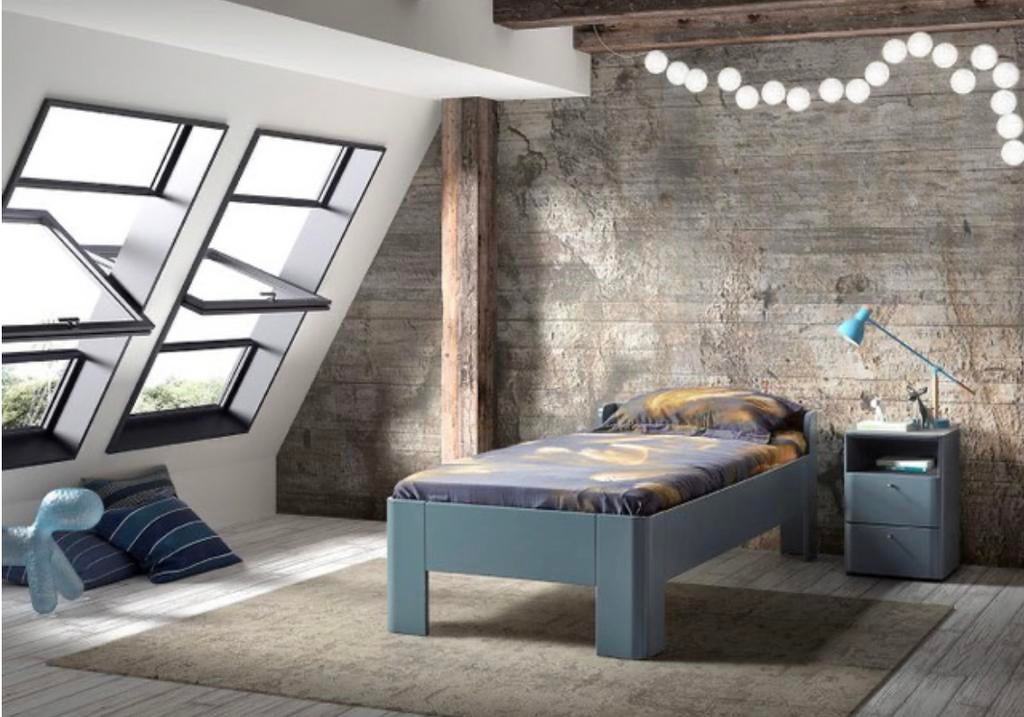 Van Os diamant bedbak 140 x 200 kleur grijs, Ophalen, Strak modern, Tweepersoons, 140 cm