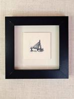 Etsje van Erasmusbrug, Rotterdam met 3D lijstje 10x10 cm, Minder dan 50 cm, Oorspronkelijke maker, Nieuw, Ophalen of Verzenden