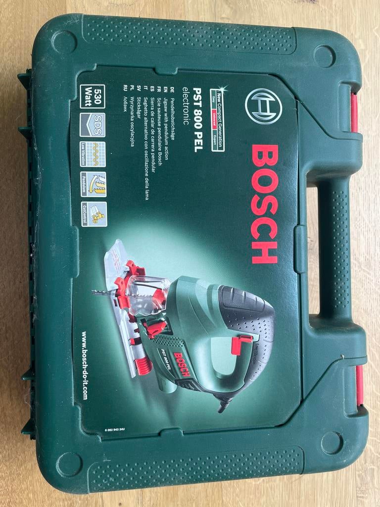 Bosch PST 800 PEL Decoupeerzaag met koffer, Gebruikt, Decoupeerzaag, Ophalen of Verzenden, 30 tot 70 mm