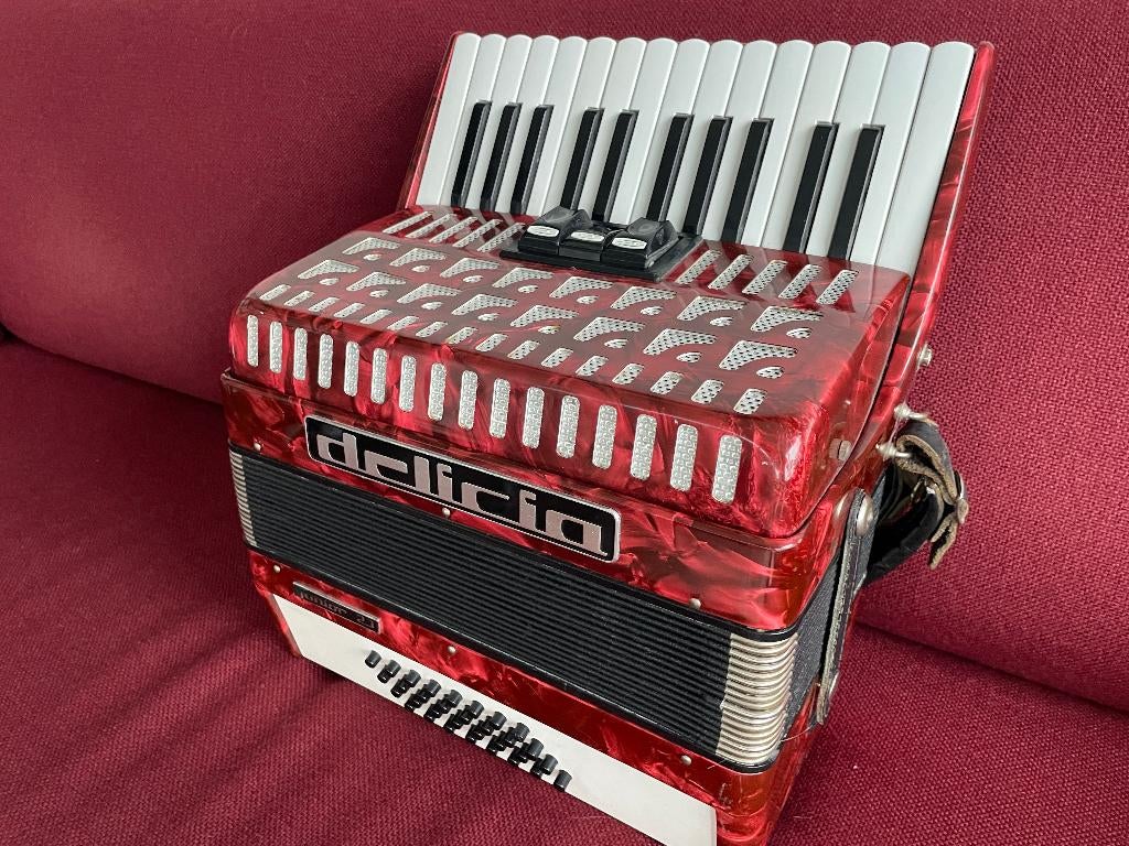 Kleine Delicia accordeon . 32 bas . Licht ., Muziek en Instrumenten, Accordeons, Gebruikt, 32-bas, Met koffer, Delicia