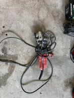 Haakse slijpmachine en opladers - Bouwgereedschap, Ophalen of Verzenden, Gebruikt, Haakse handslijpmachine