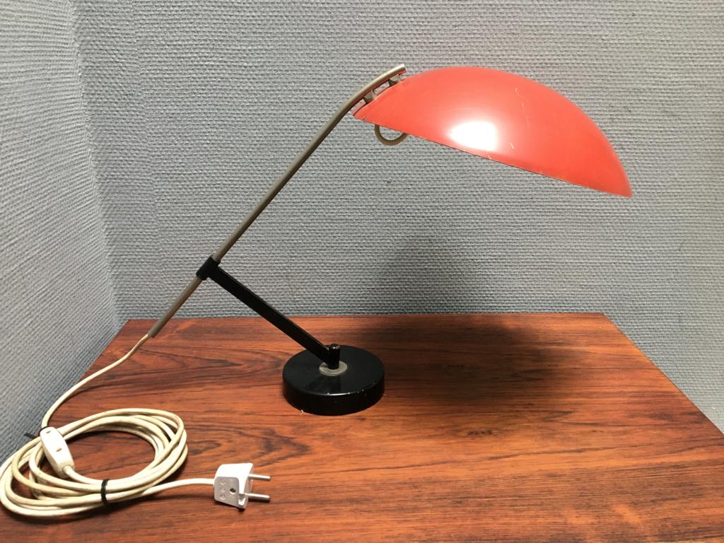 Floris Fiedeldij tafellamp, Gebruikt, Mid century modern, Ophalen of Verzenden, Metaal