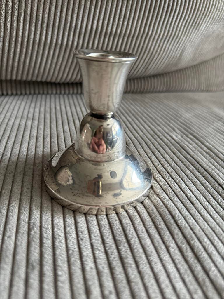 Zilveren kaarsenhouder, 144 gram, gestempeld, Antiek en Kunst, Ophalen of Verzenden, Zilver